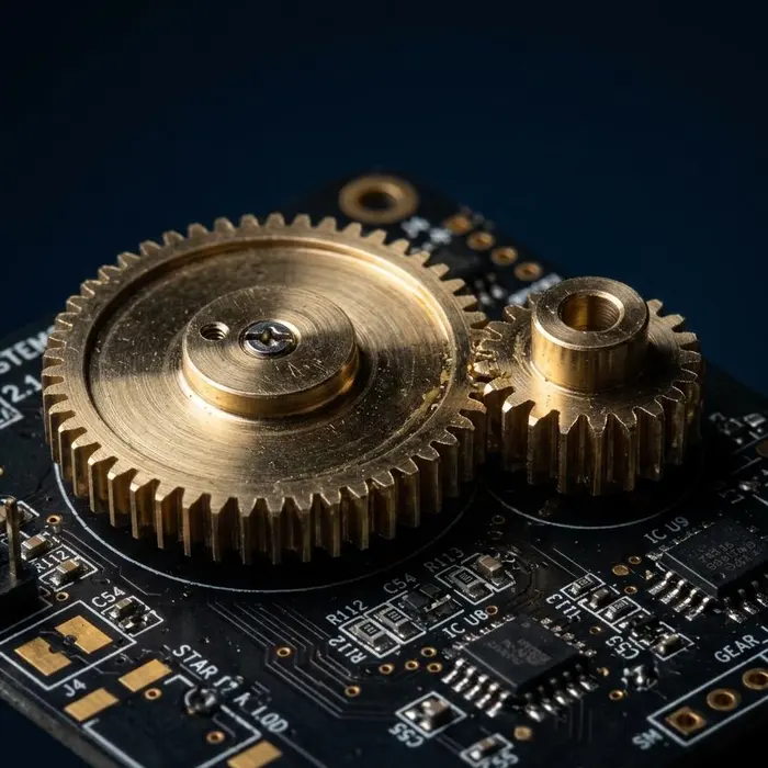 Close-up of precision engineering components